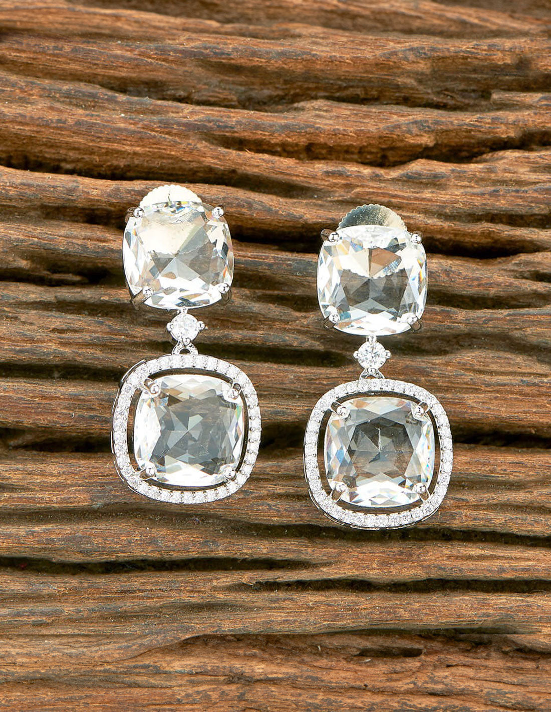 Pendientes de piedras semi-preciosas y circonitas