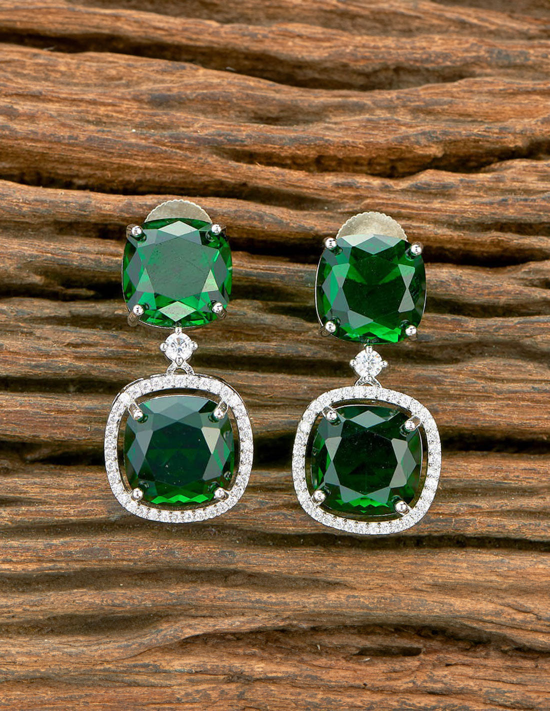 Pendientes de piedras semi-preciosas y circonitas
