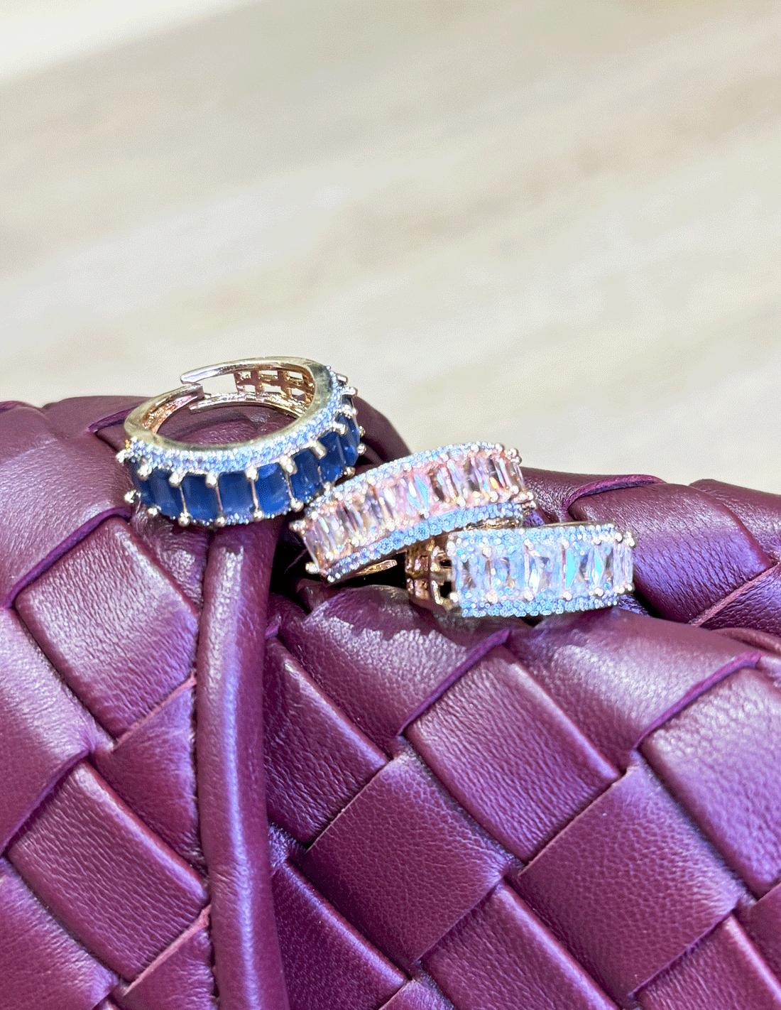 Anillo ajustable circonitas corte baguette