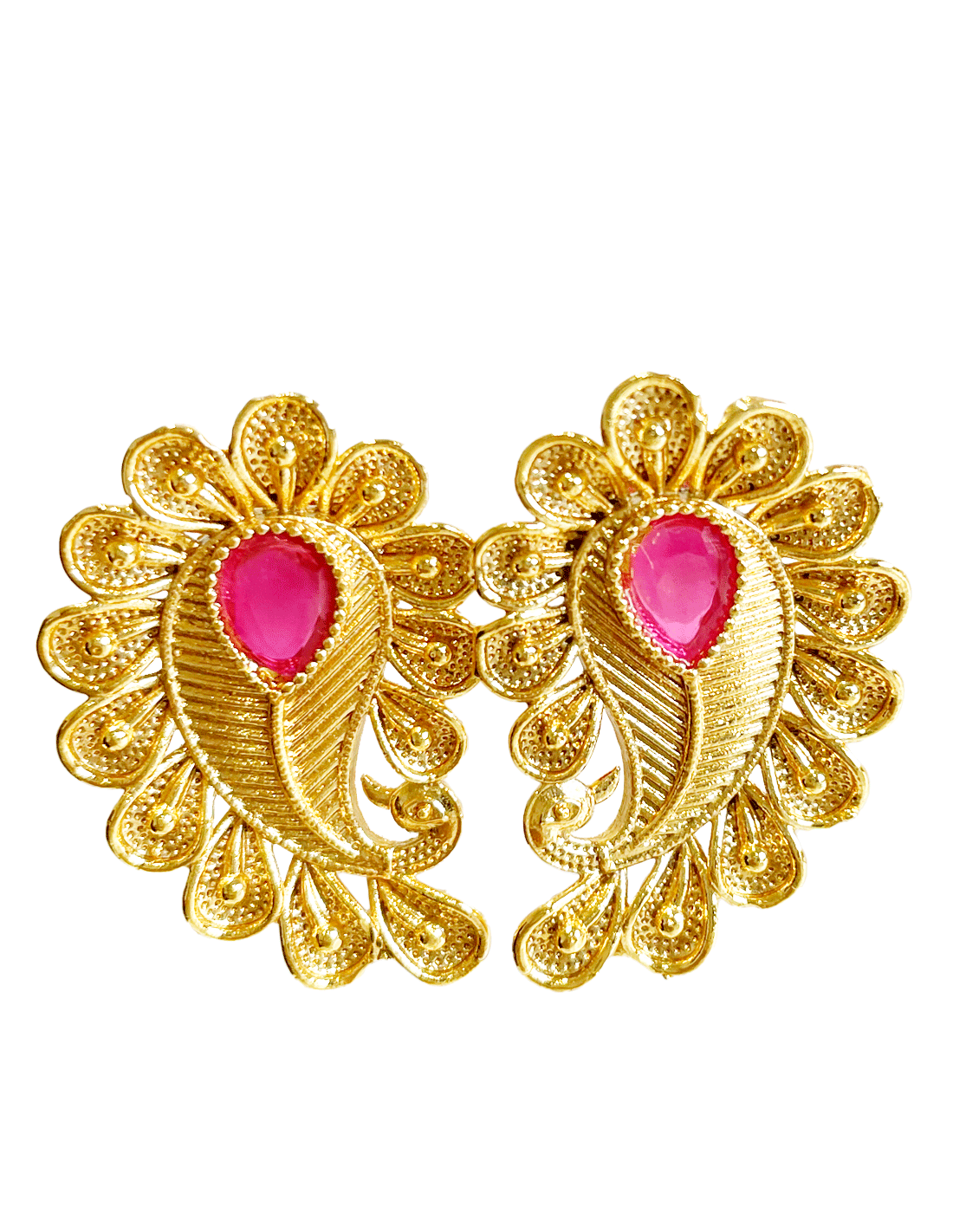 Pendientes pluma de pavo real