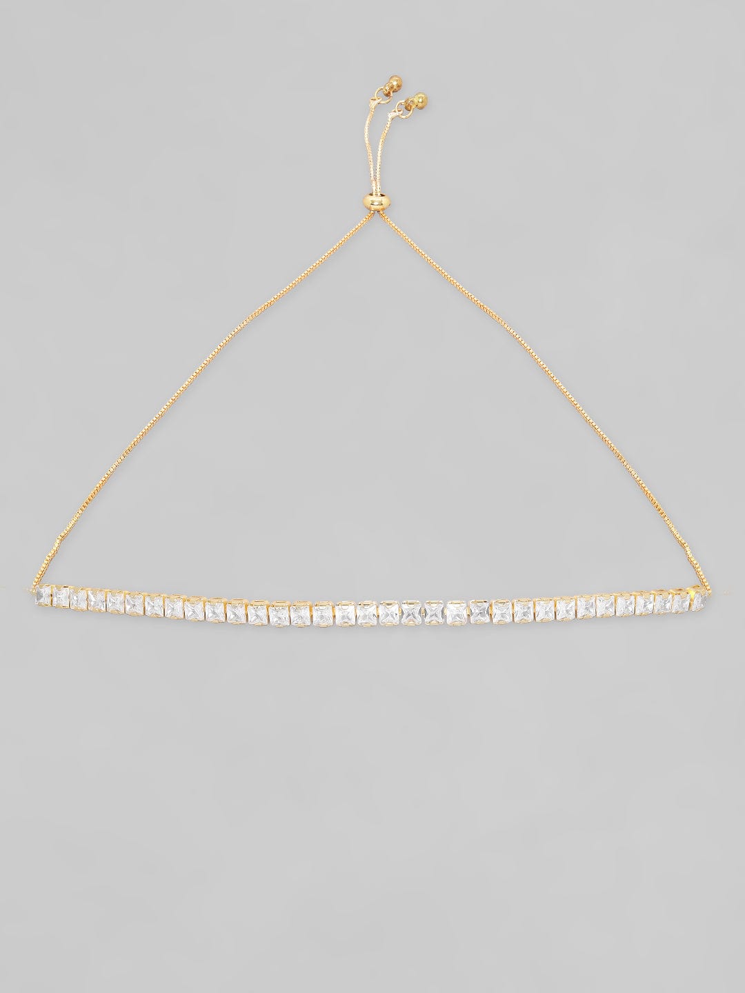 Choker de circonitas blancas y baño de oro de 18k - ajustable