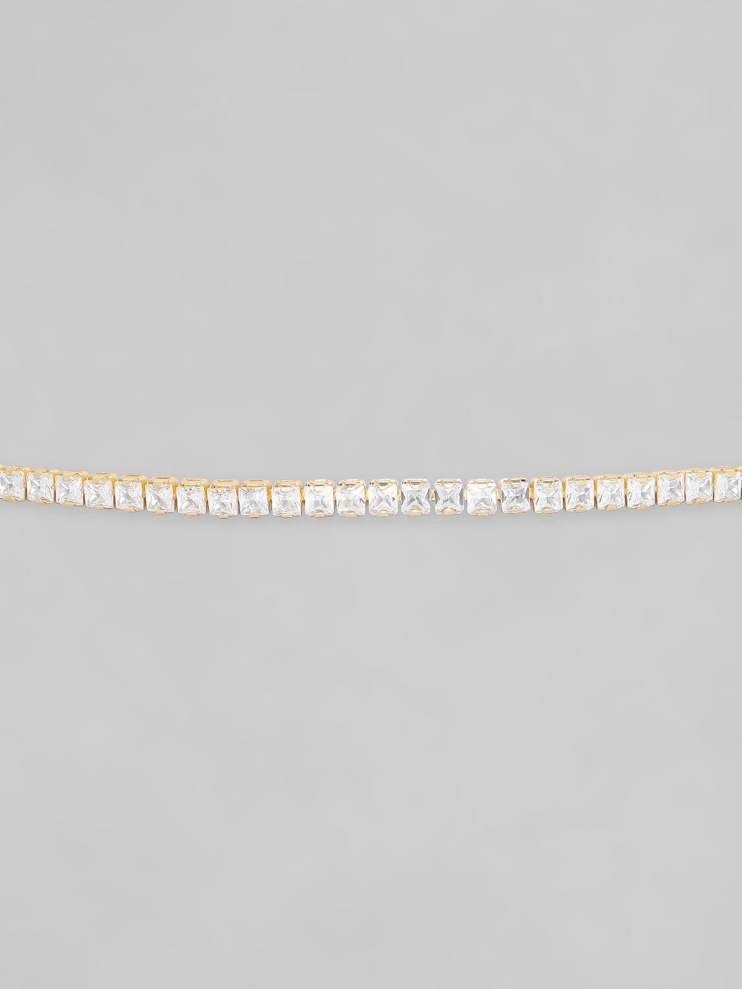 Choker de circonitas blancas y baño de oro de 18k - ajustable