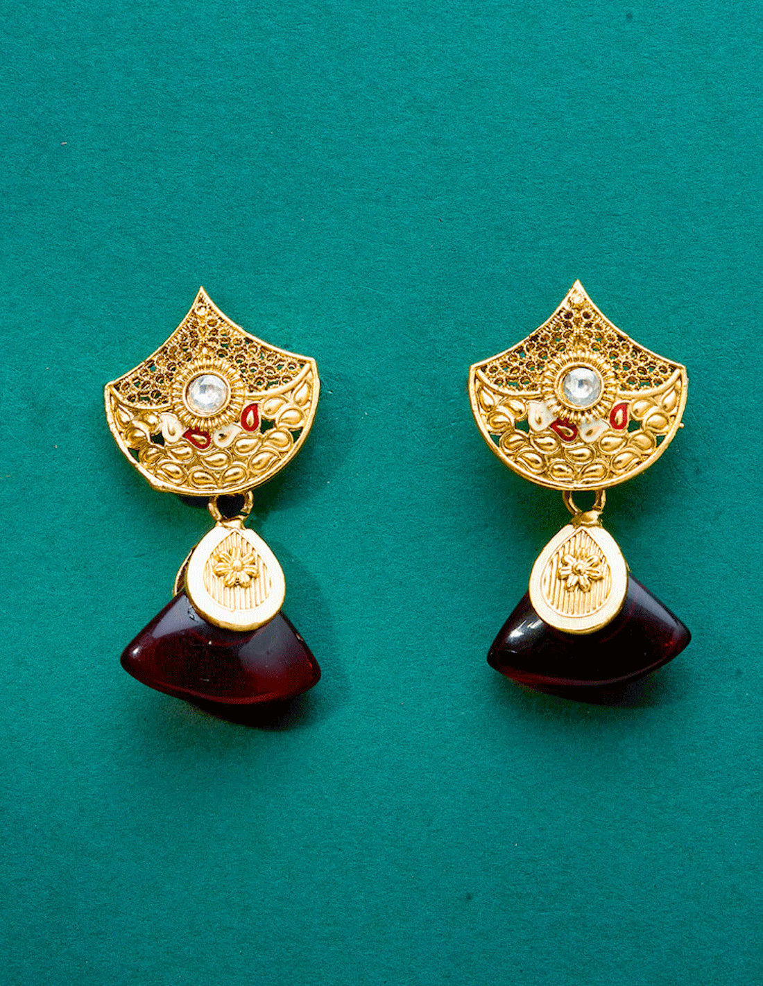 Pendientes Meenakari Antiguos