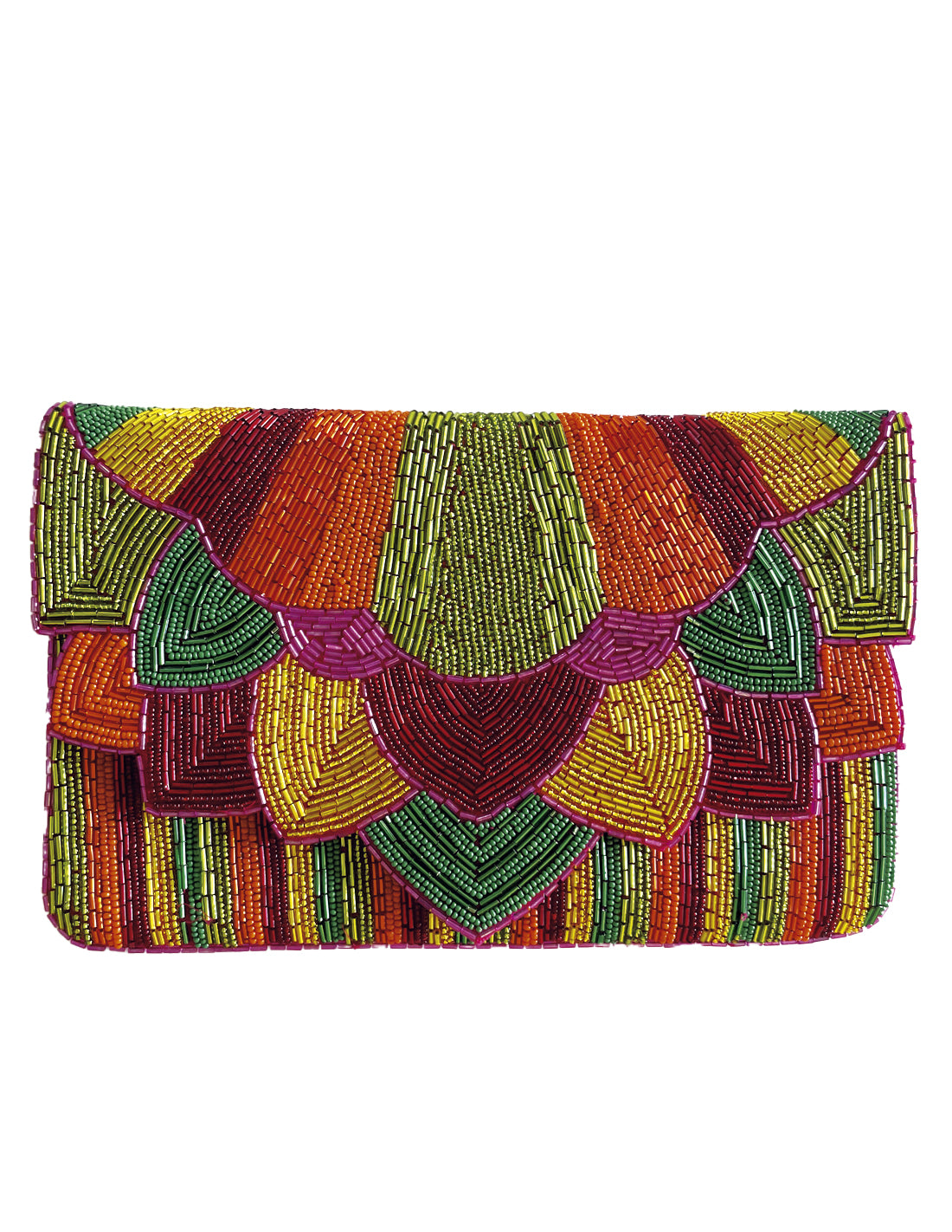 Cartera de multicolor con pedrería realizada artesanalmente