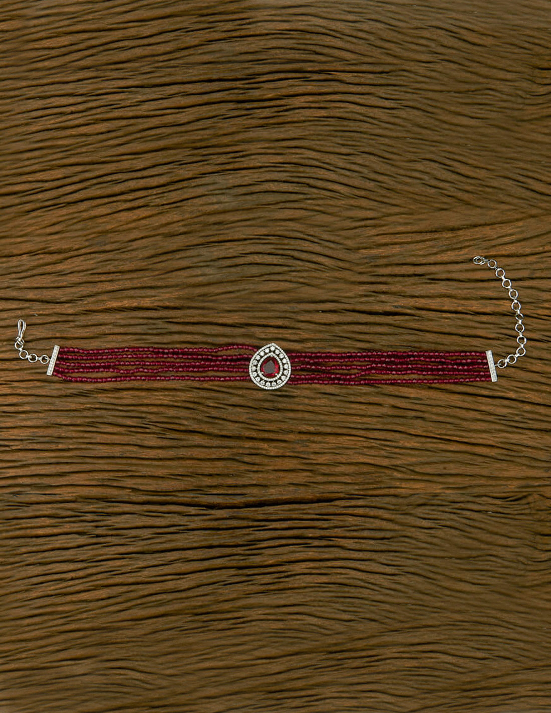 Choker gargantilla de piedras semi preciosas en tonos granates