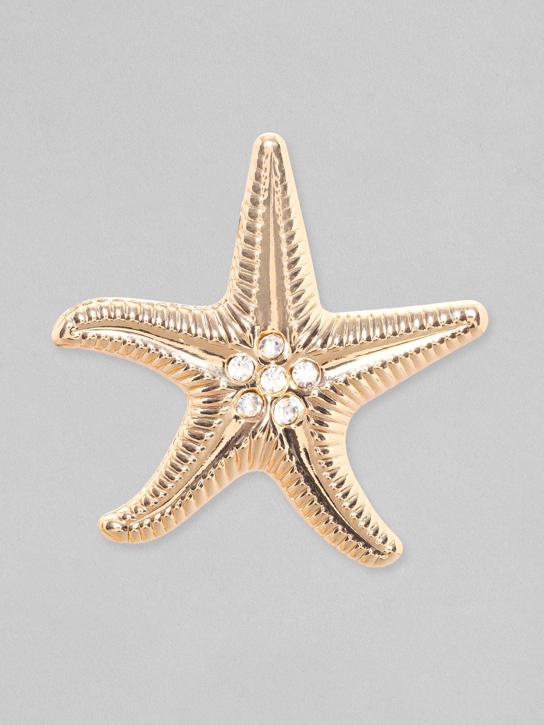 Pendientes estrella de mar con circonitas y baño de oro de 18k