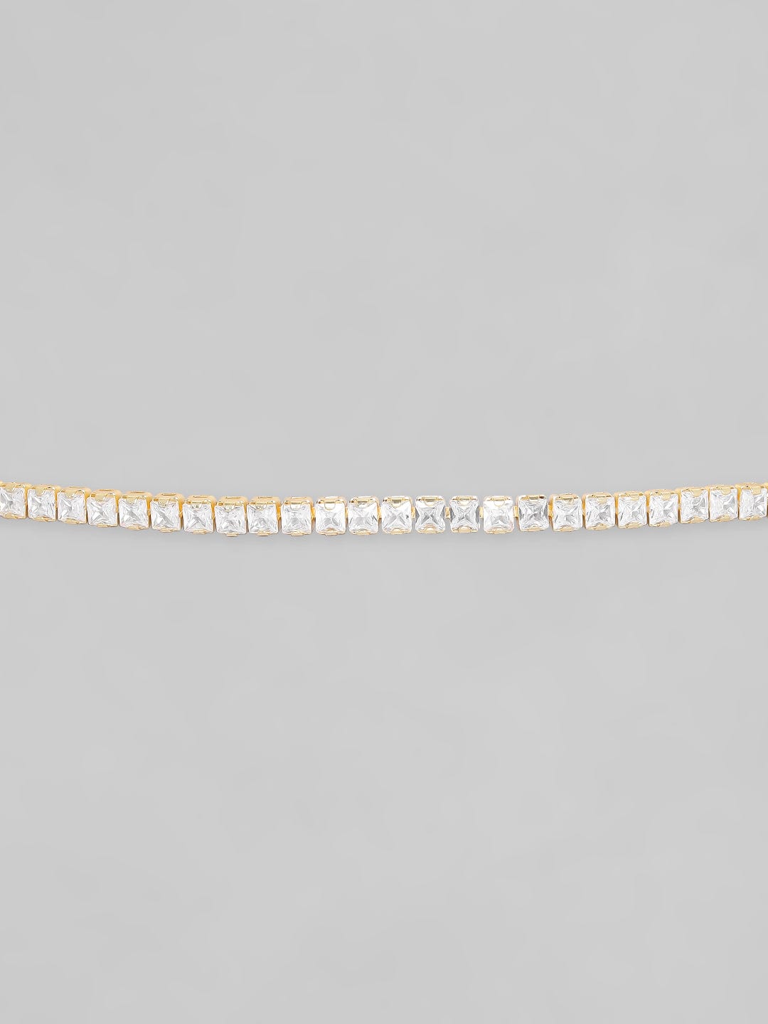 Choker de circonitas blancas y baño de oro de 18k -  ajustable